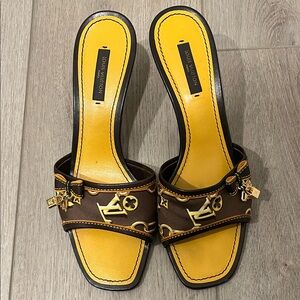 Louis Vuitton Yellow and Brown Women's Sandals